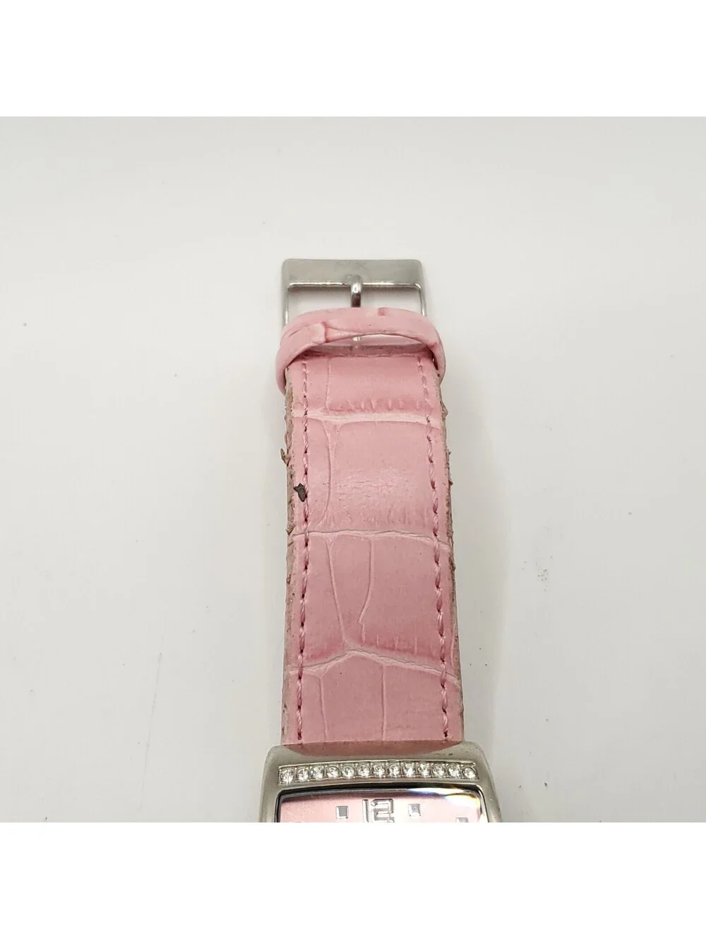Mary Kay Quartz Rhinestone Bezel Pink Square 28mm Womens Watch New Battery